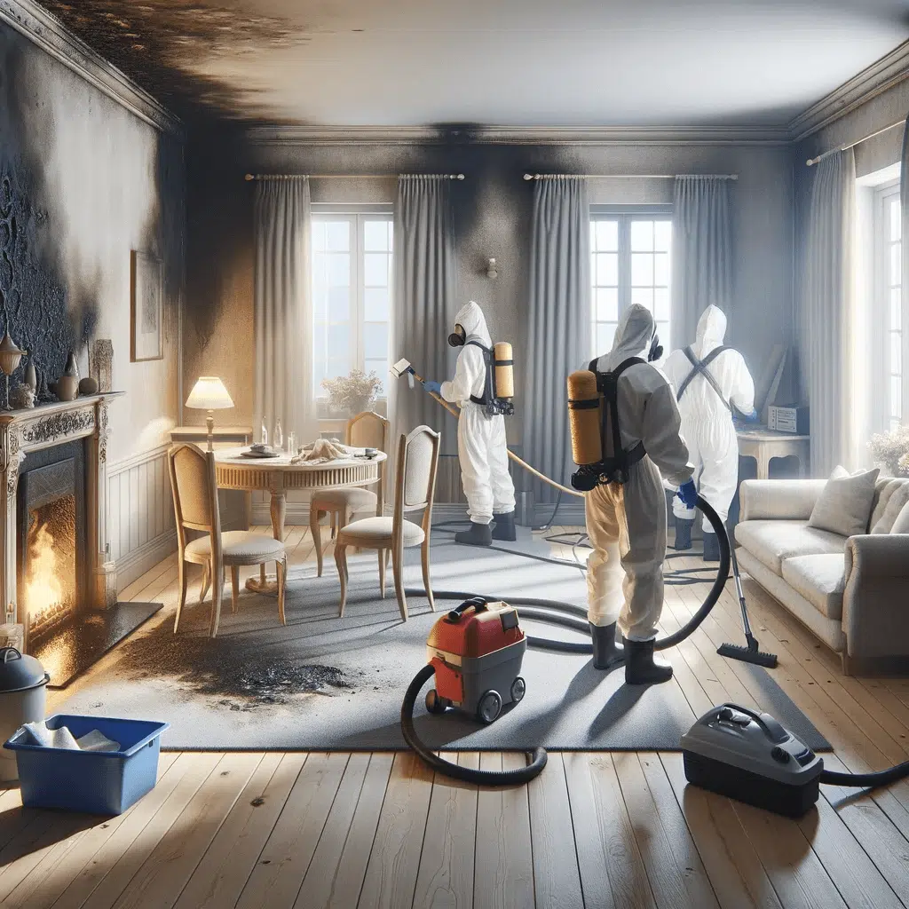 Smoke And Soot From A House Fire Clings